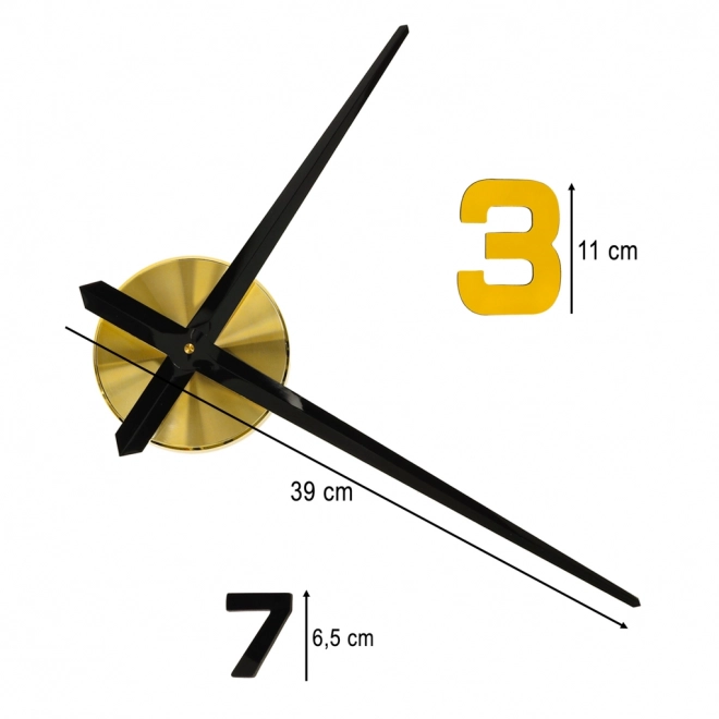 Horloge murale DIY noire, dorée et jaune