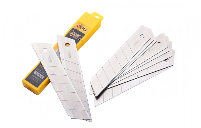 Couteau 25 mm 10 pcs tête de lame Deli Tools EDL-DP05 (argent)