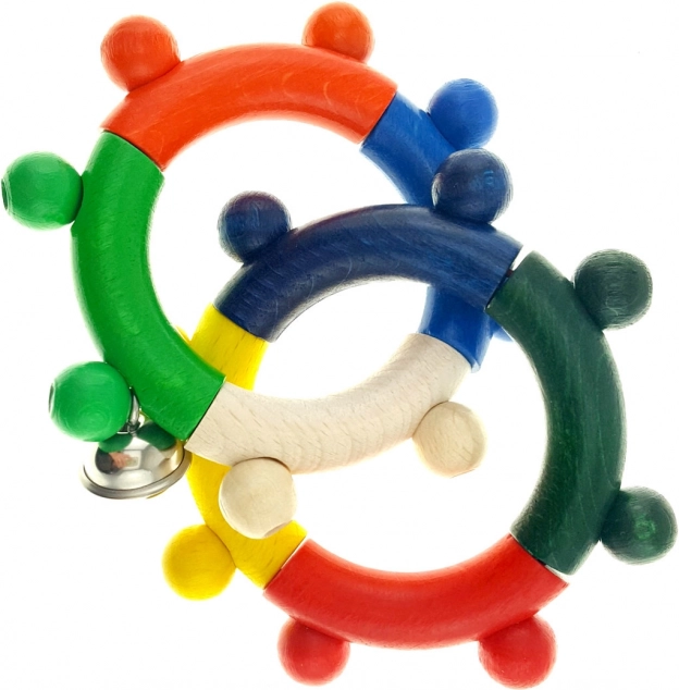 Hess hochet en bois anneaux colorés