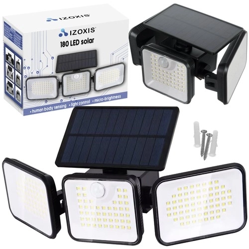 Lampe de jardin solaire 180 LED avec détecteur de mouvement et crépusculaire