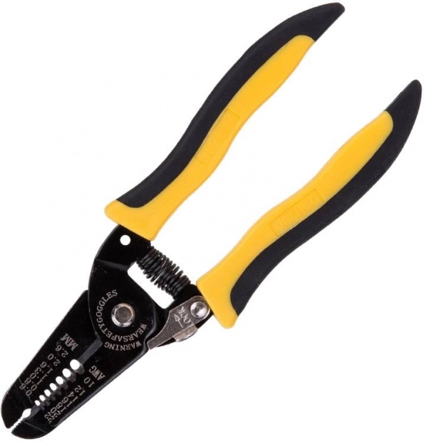 Pince à dénuder Deli Tools noir et jaune