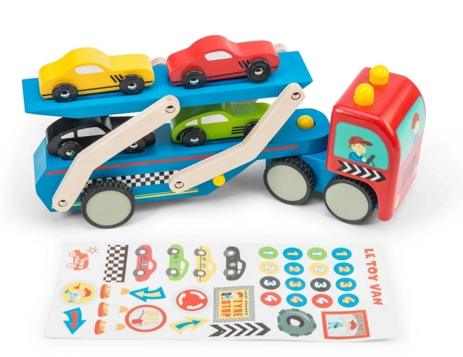 Camion en bois avec petites voitures Le Toy Van