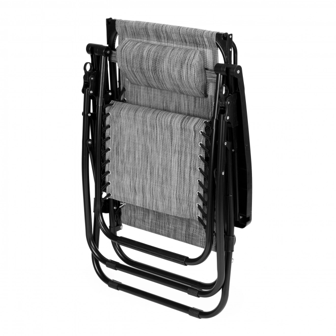 Chaise de jardin/plage pliable et réglable avec auvent gris