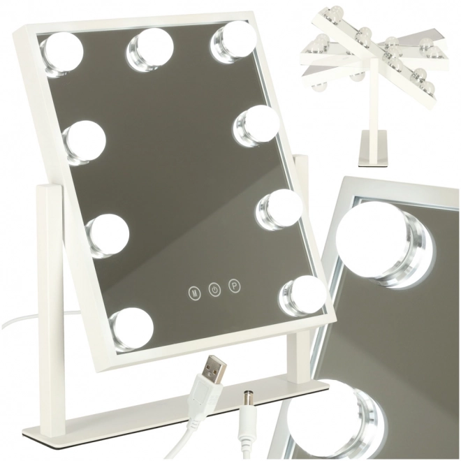 Miroir cosmétique LED avec éclairage Hollywood