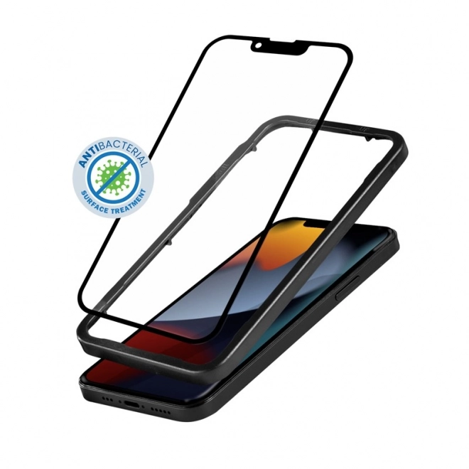 Verre de protection antibactérien 3D pour iPhone avec cadre d'installation – iPhone 14 / iPhone 13 / iPhone 13 Pro