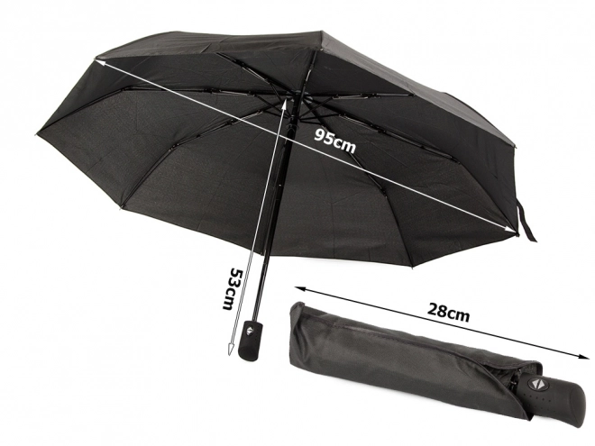 Parapluie pliant automatique noir unisexe