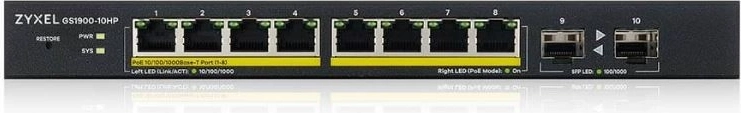 8 ports PoE avec une puissance de 70 W
