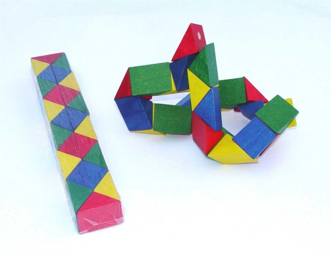 Casse-tête serpent en bois coloré