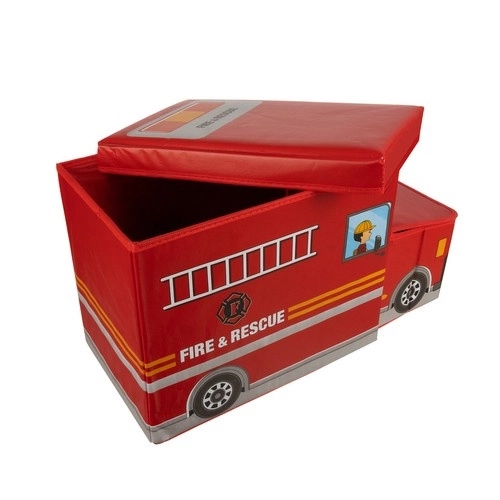 Pouf pliable / coffre à jouets Pompiers - Kruzzel 22489