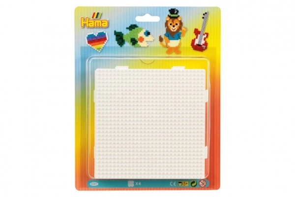 Plaque pour perles à repasser Hama - carré de connexion 4pcs sur carte 20x24x3cm