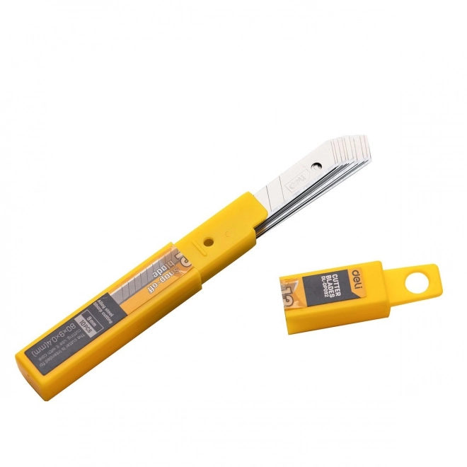 Couteau 9 mm 10 pcs tête de lame Deli Tools EDL-DP092 (argentée)
