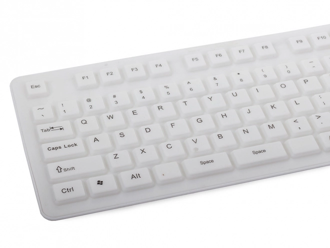 Clavier USB flexible en silicone blanc
