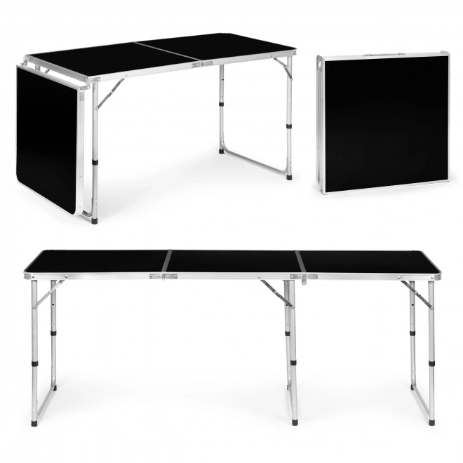 Table de camping pliable noire plateau 180 x 60 cm