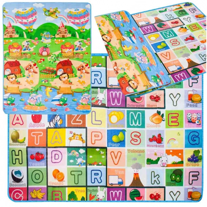 Tapis de jeu en mousse éducatif double face 180x120 cm