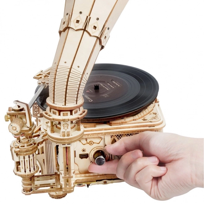 Puzzle 3D en bois Rokr Gramophone classique