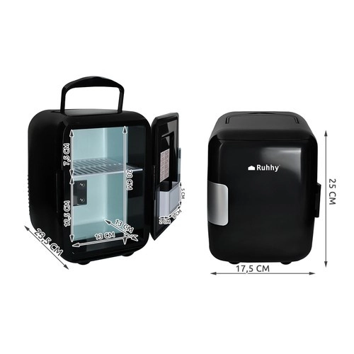 Ruhhy Réfrigérateur mini portable noir 4L 12V/220V