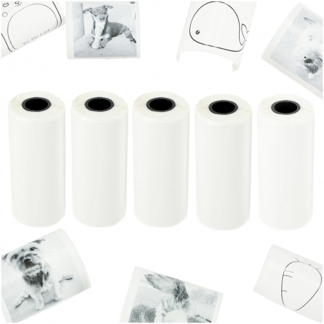 Papier thermique autocollant en rouleaux pour mini-imprimante 5,7 cmx4,5 m 5 pièces