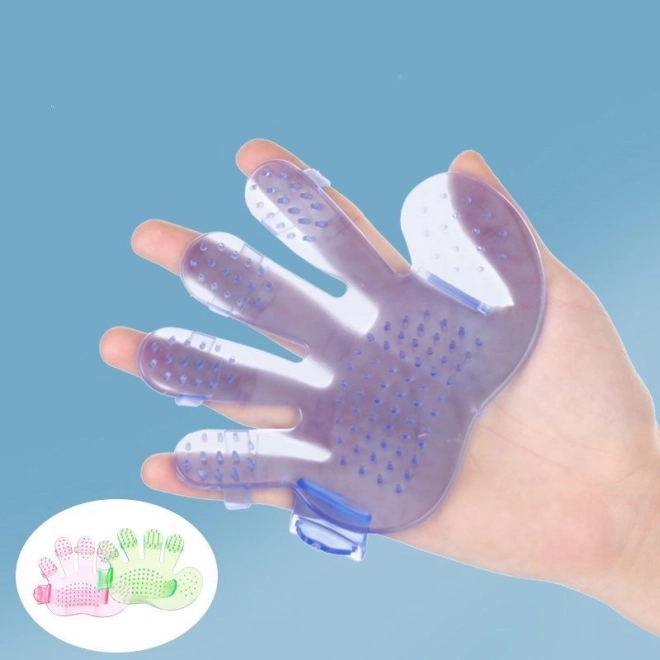 Gant de massage et de bain pour chiens - bleu