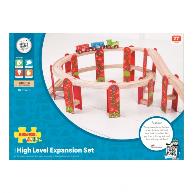 Bigjigs Rail ensemble de rails en bois à niveaux multiples