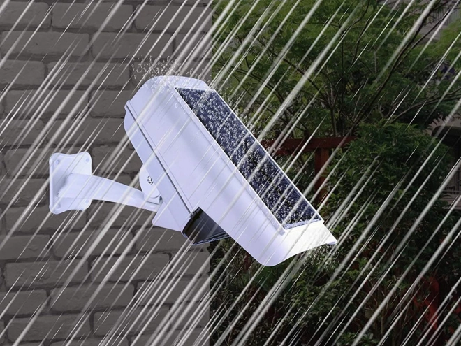 Lumière solaire avec détecteur de mouvement et fausse caméra