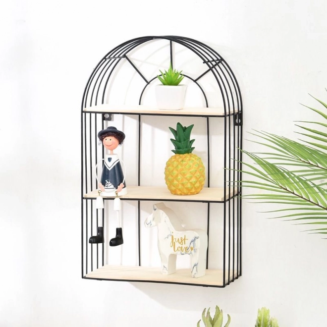 Étagère murale, noire, décorative, style LOFT - hauteur 45 cm