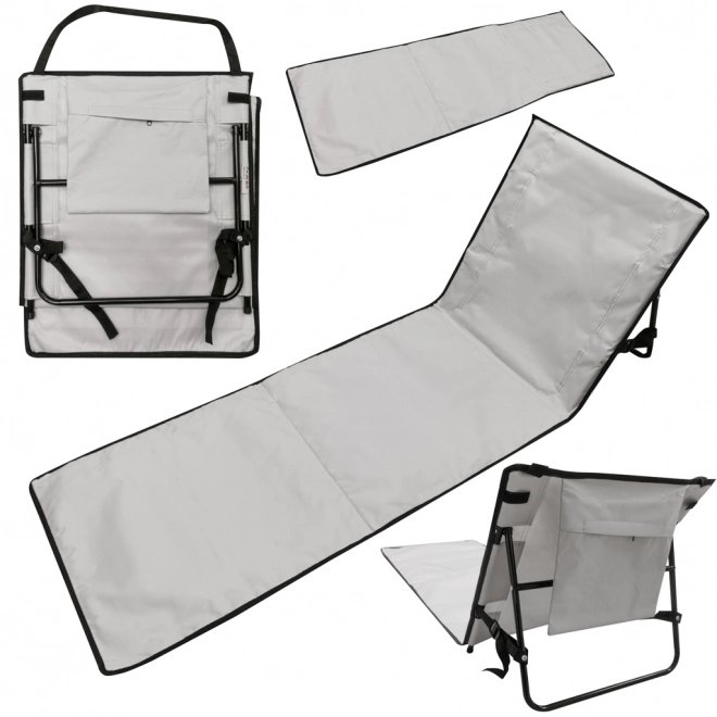 Tapis de plage avec dossier Transat de plage pliable gris