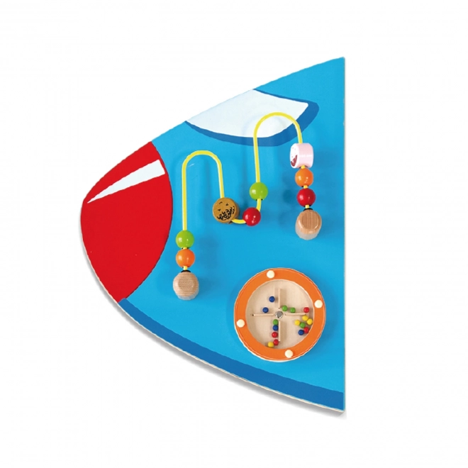 Tableau sensoriel mural en bois Avion VIGA Montessori