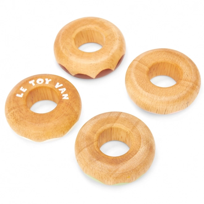 Ensemble de beignets en bois