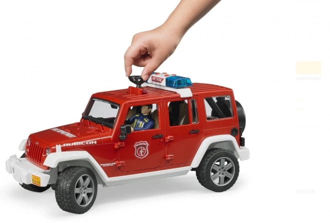 JEEP WRANGLER pompier rouge Bruder avec figurine et accessoires