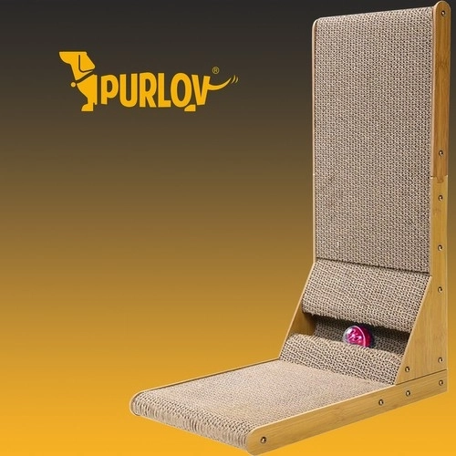 Grattoir d'angle pour chats avec balle