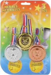 Set de médailles pour enfants – or, argent et bronze