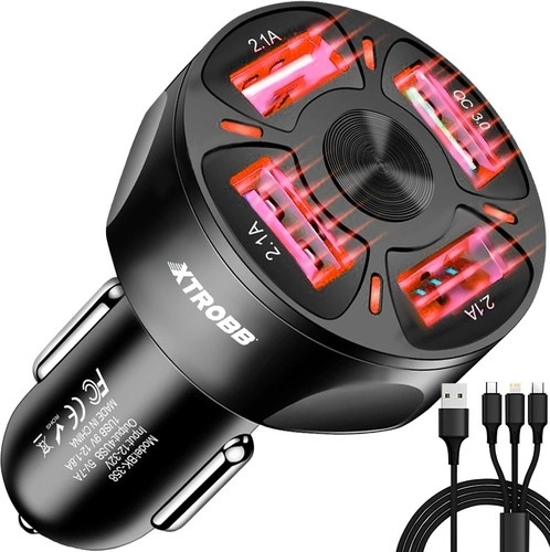 4x chargeur USB pour voiture + câble Xtrobb 19907