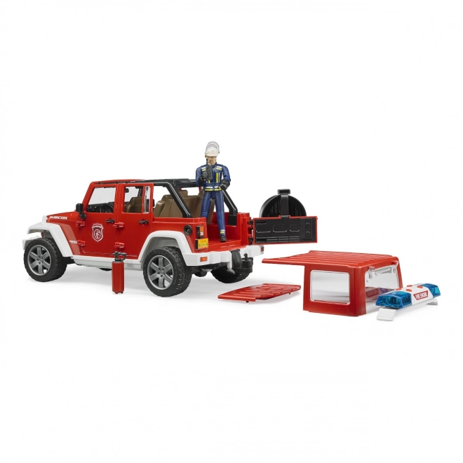 JEEP WRANGLER pompier rouge Bruder avec figurine et accessoires