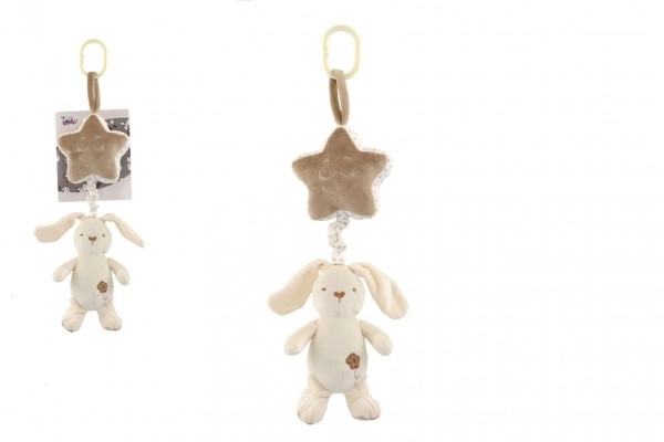 Lapin en peluche suspendu avec étoile pour lits et poussettes