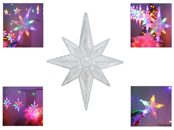 Rideau lumineux coloré avec étoiles sur USB