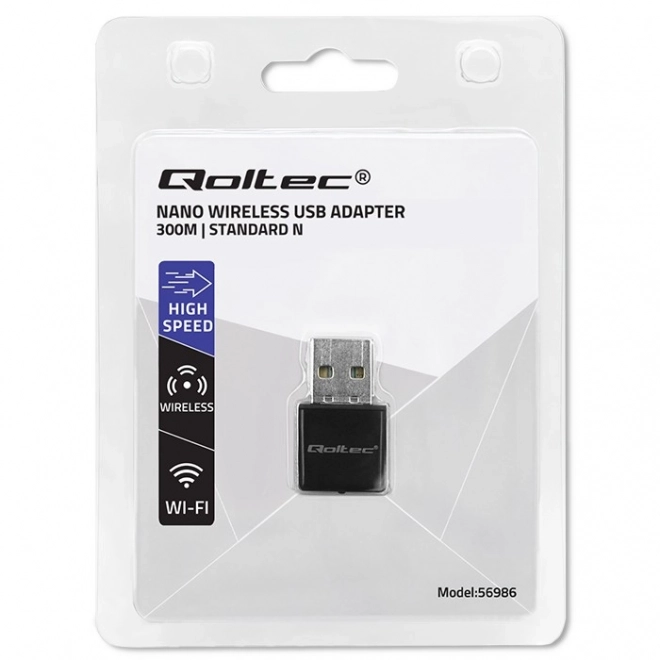 Adaptateur Mini WiFi Sans Fil Qoltec USB 2.0 300Mbps