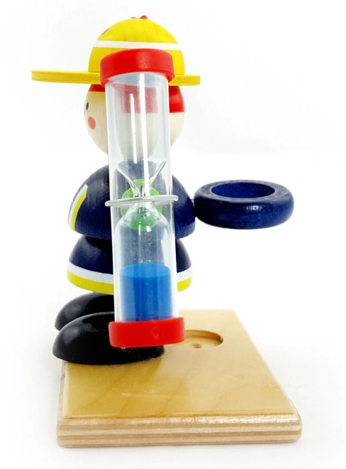 Sablier avec figurine de pompier pour enfants