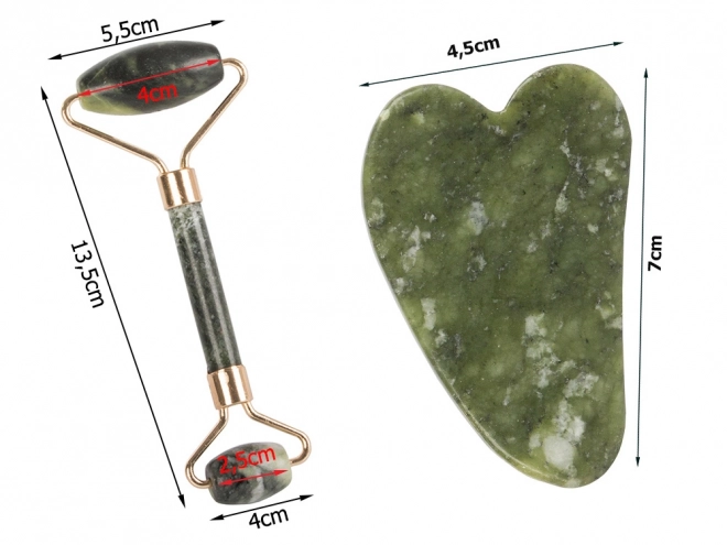 Rouleau de massage en jade pour le visage et plaque