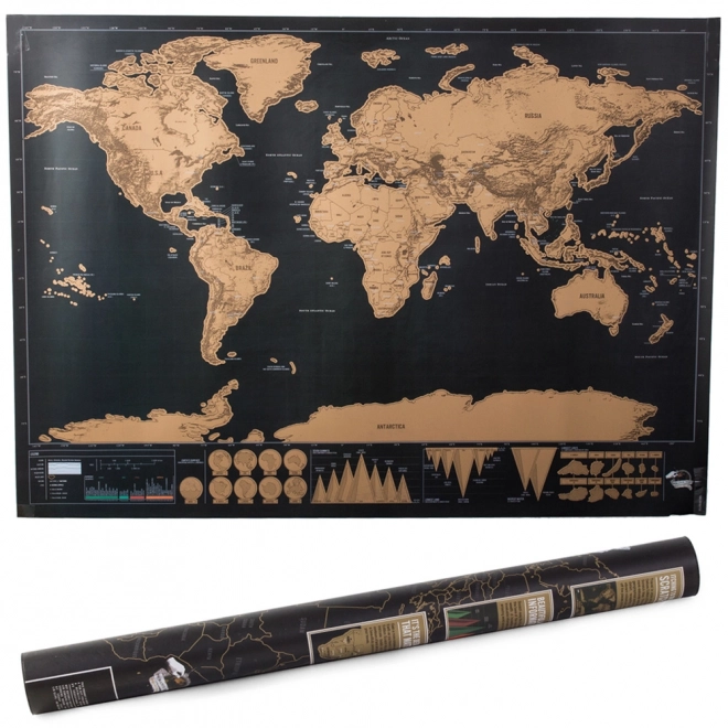 Grande carte à gratter du monde 82 x 59 cm