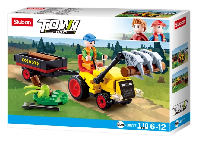 Sluban Ville Ferme Tracteur avec remorque