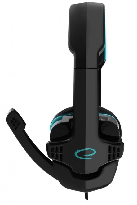 Casque avec micro pour joueur corbeau bleu