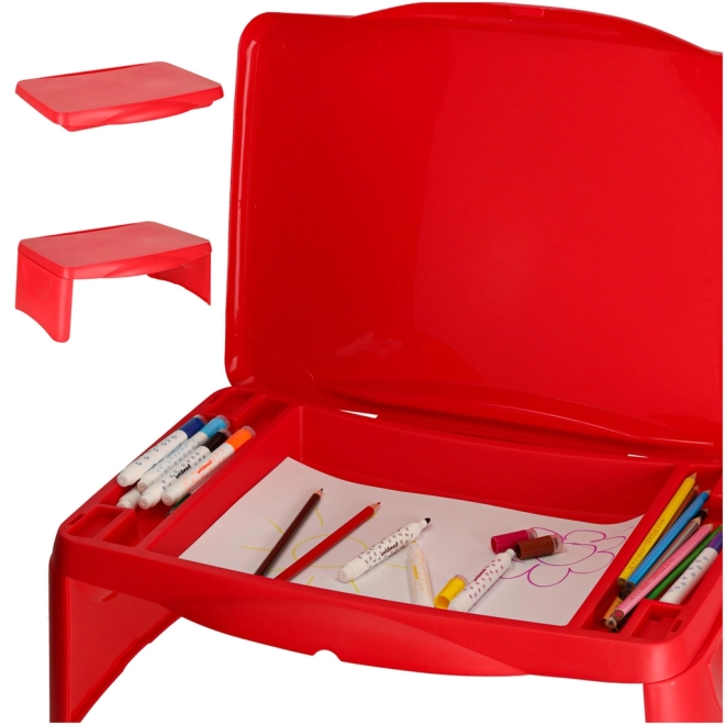 Table de voiture pour enfants avec espace de rangement – Rouge