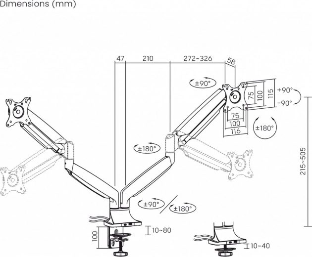 Ergonomie complète : inclinaison, rotation et pivot
