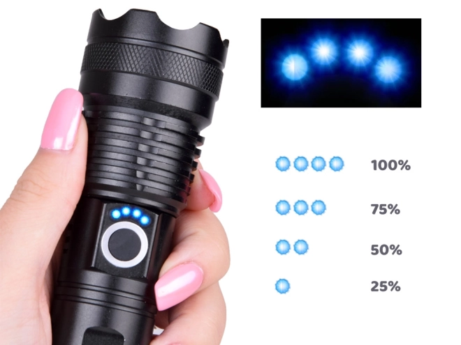 Lampe de poche LED puissante USB étanche