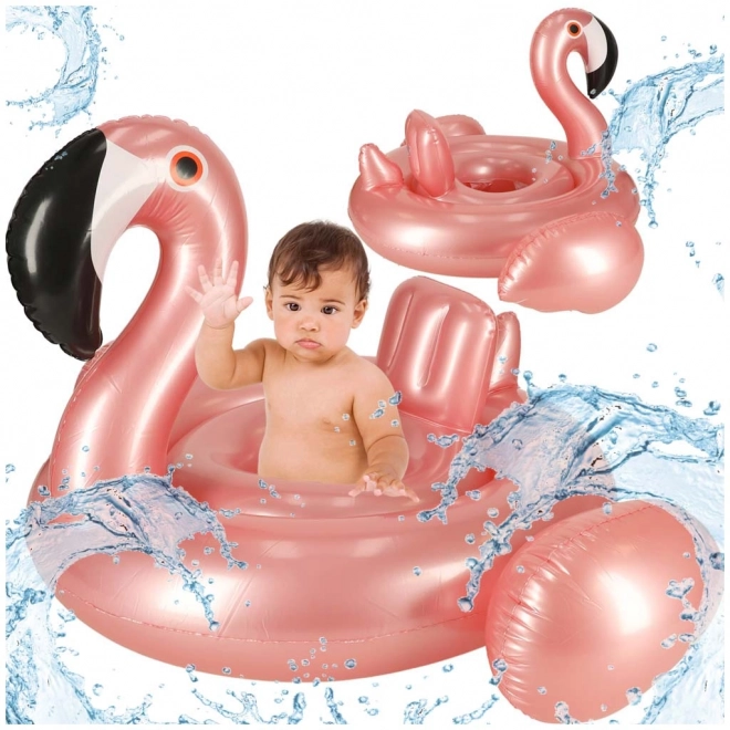 Anneau gonflable avec siège pour les plus petits - flamant rose