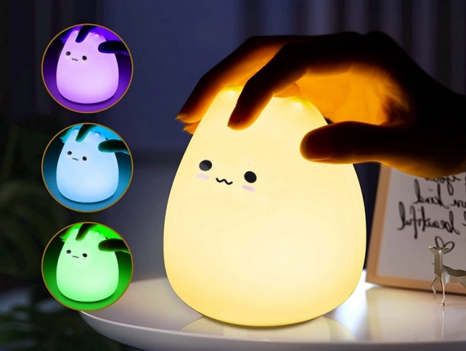 Lampe de nuit en silicone pour enfants, Chat RGB au toucher