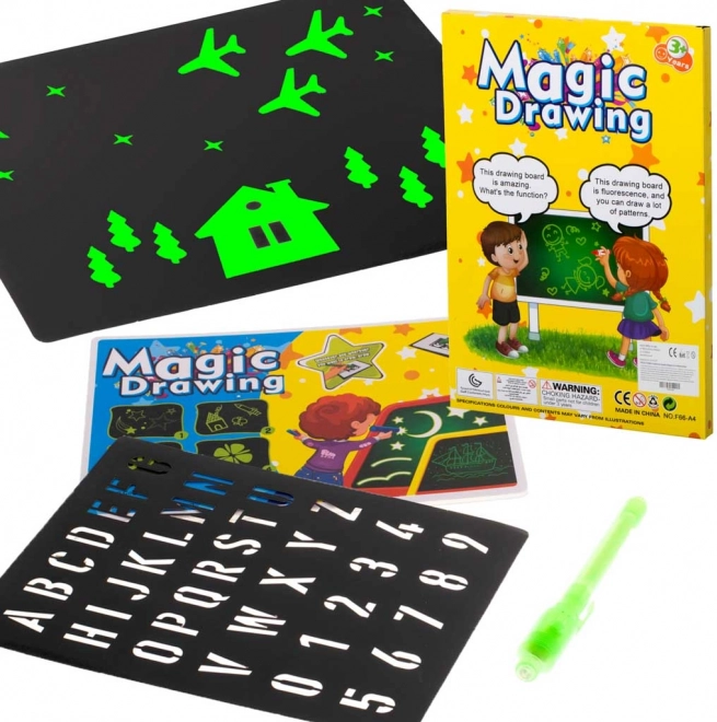 Tablette de dessin magique avec stylo UV pour enfants