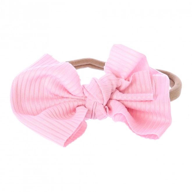 Bandeau bébé avec nœud - rose clair
