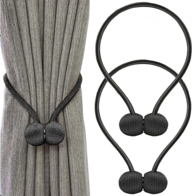 Clips magnétiques décoratifs pour rideaux – Noir