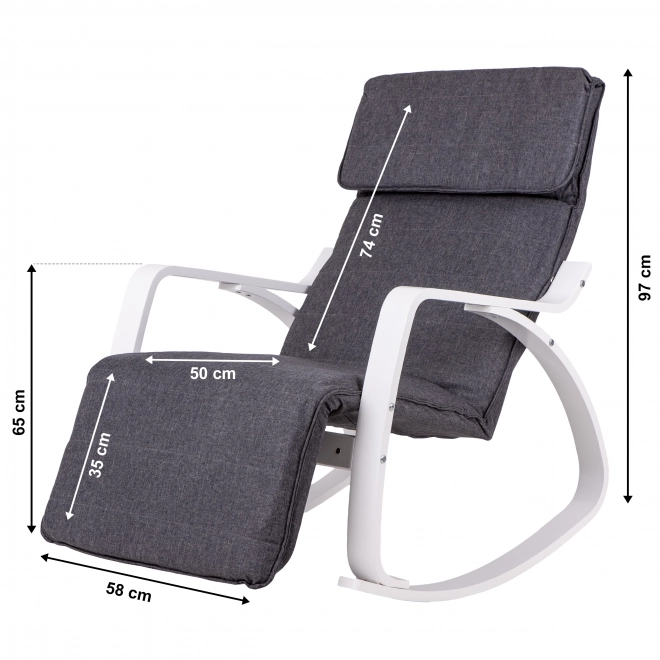 Chaise à bascule finlandaise avec repose-pieds